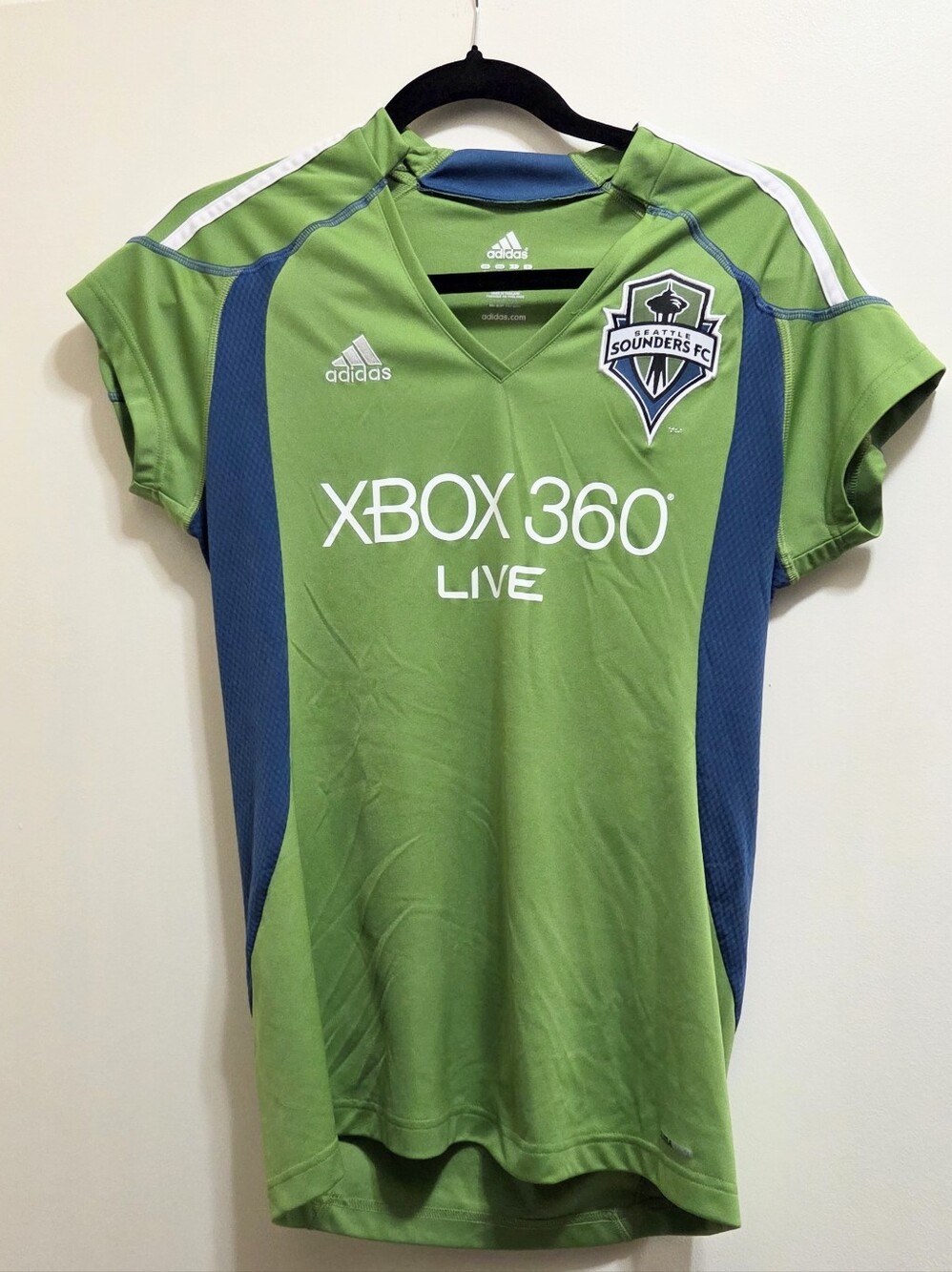 Adidas Women's Green and Blue Seattle Sounders FC Soccer Jersey L